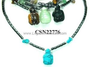 Semi preicous Stone Turtle Pendant Beads Chain Choker Fashion Women Necklace